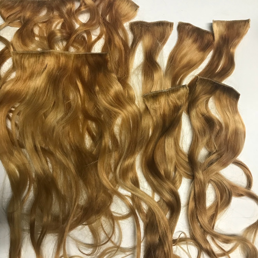 7 pieces of human hair clip in extensions